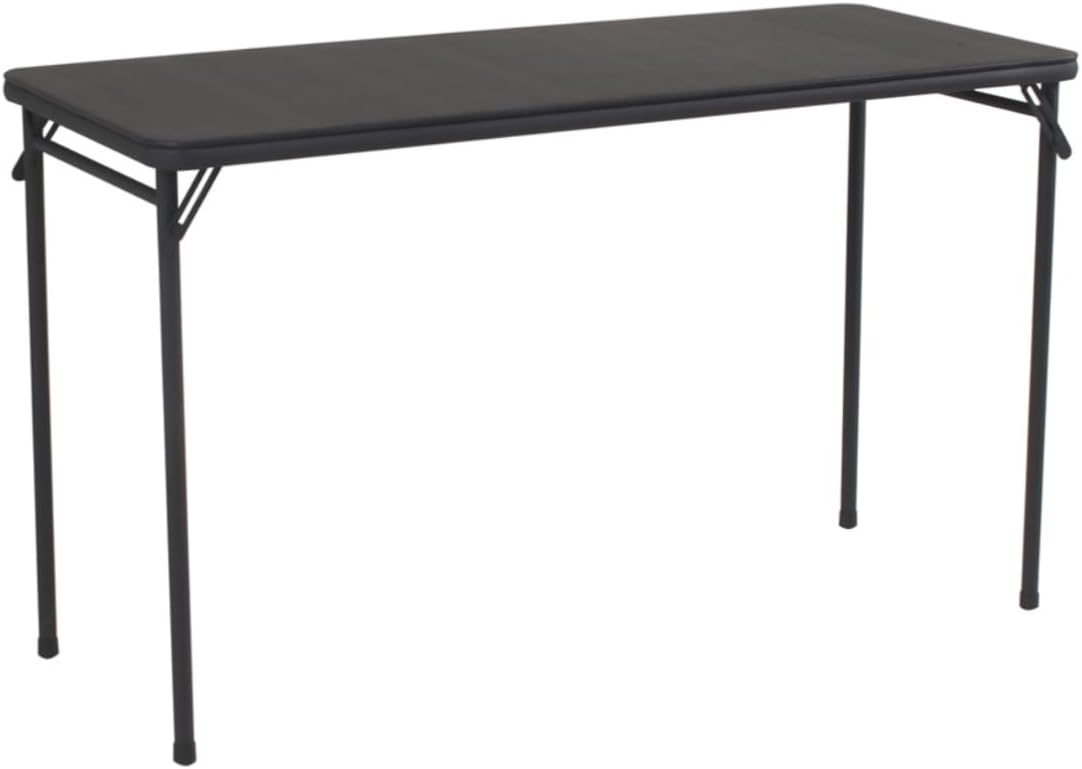 20" x 48" Vinyl Top Folding Table, Black