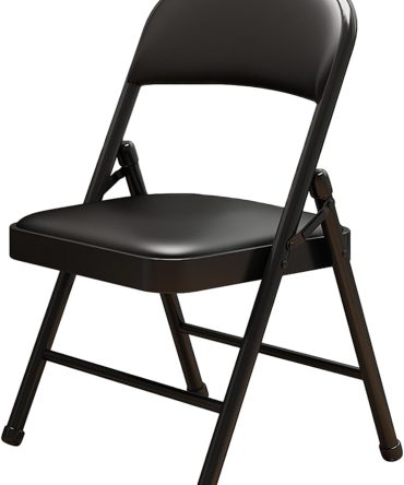 1 Pack Bulk Folding Chairs with Padded Cushion, Single Black Steel Metal Frame Foldable Chair for Indoor and Outdoor, Portable Stackable Commercial Seat for Bedroom Patio Party Event