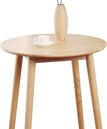 28.3" Small Round Dining Table for 2,Wooden Space-Saving Kitchen Dinner Table Rustic Wood Dining Table Mid Century Modern Kitchen Table