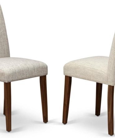 Classic Parson Chairs - Doeskin Linen Fabric Padded Dining Chairs, Set of 2, Natural
