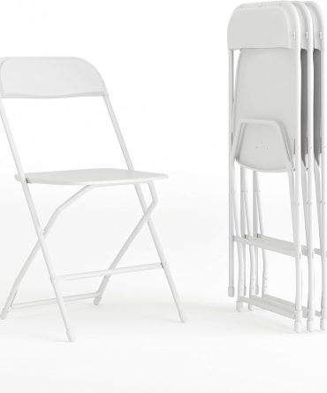 Series Plastic Folding Chair - White - 4 Pack 650LB Weight Capacity Comfortable Event Chair-Lightweight Folding Chair