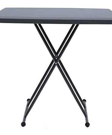 Small Camping Personal Folding Table, Heavy Duty Utility Table, Adjustable Height, Charcoal, 19.5” L x 30” W x 28" H
