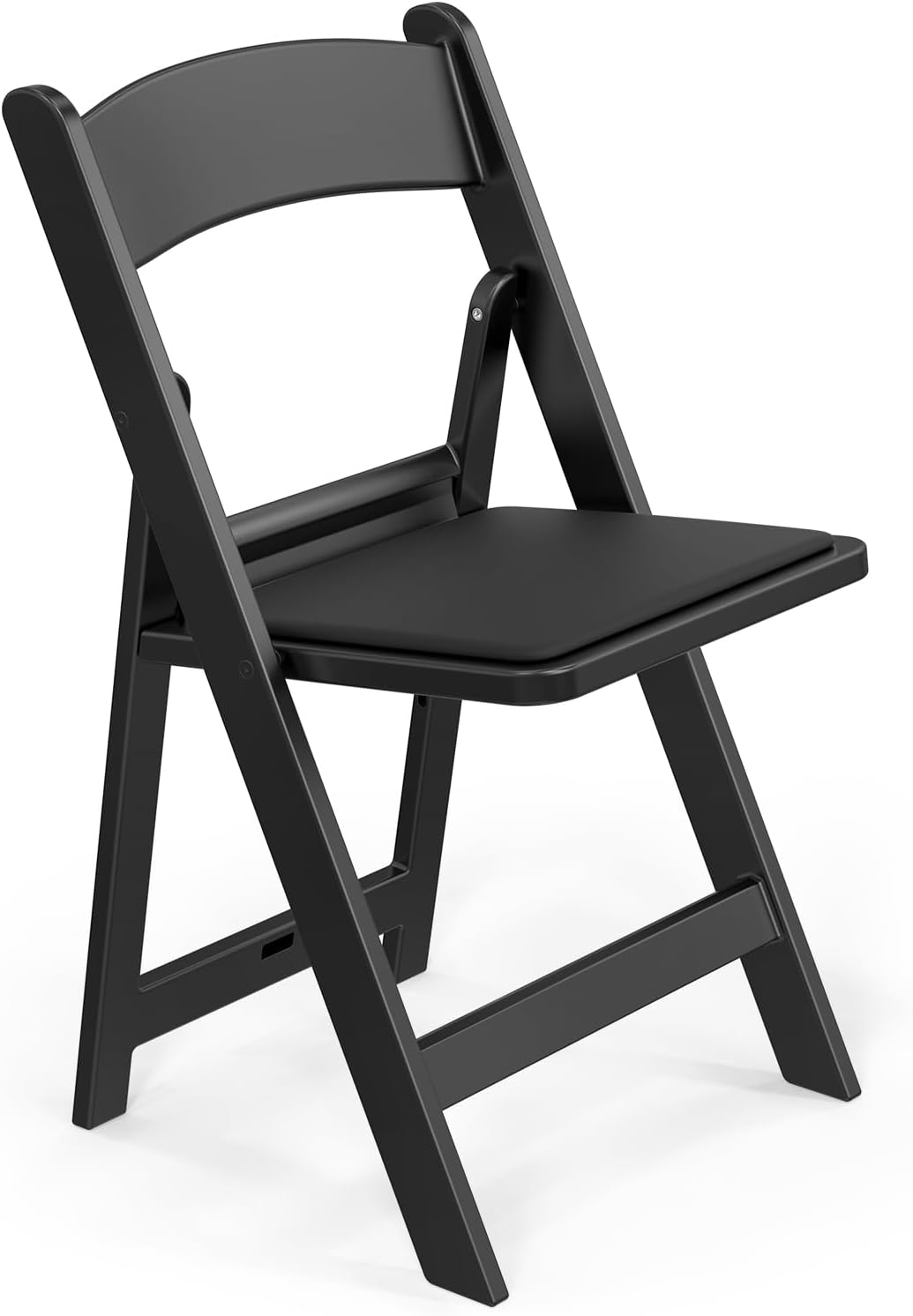 Resin Folding Chairs with Cushion, Foldable Plastic Chair with Comfortable Padded Seats, Perfect for Event Party Indoor Outdoor, Black, 1 PC