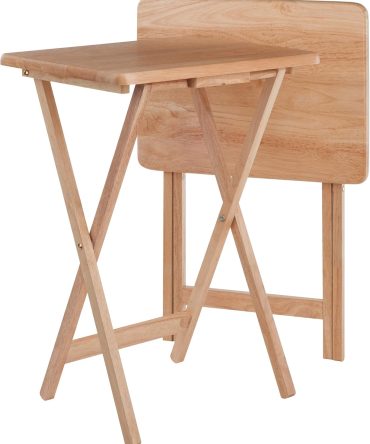 2- Set TV Table, Natural, 19.06 x 14.57 x 25.98"