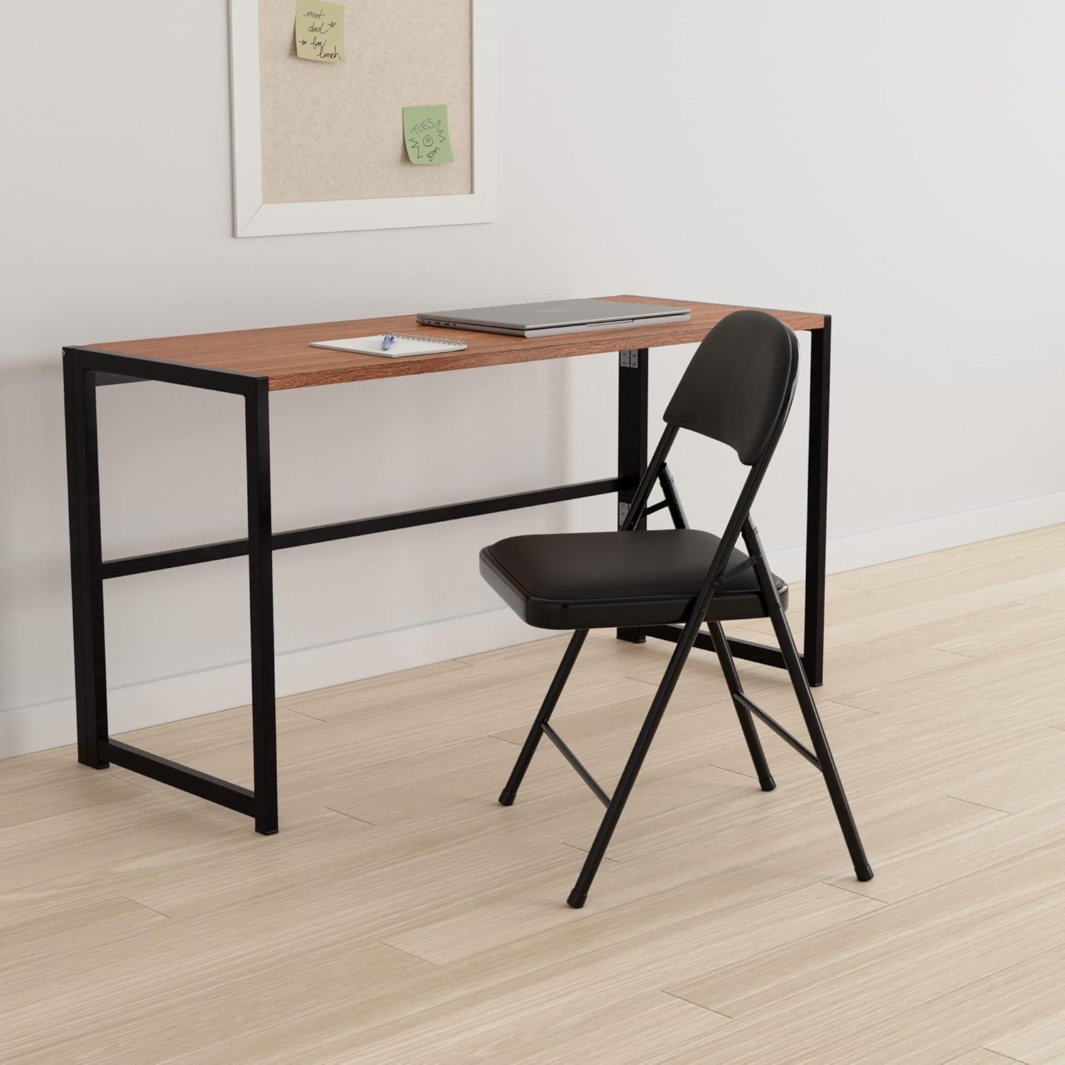 Comfortable Vinyl-Padded Metal Steel Folding Chairs, Black, 4-Pack - Image 2