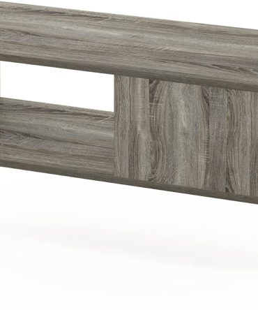 Mid Century Style Coffee Table with Wood Legs, French Oak Grey Large Non-Lift Top