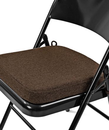 Thickened 2" Memory Foam Folding Chair Cushion 1 Pcs, Square Kitchen Chair Pad with Ties, Indoor Non-Slip Dining Chair Seat Cushion (1 Pcs, Dark Brown)