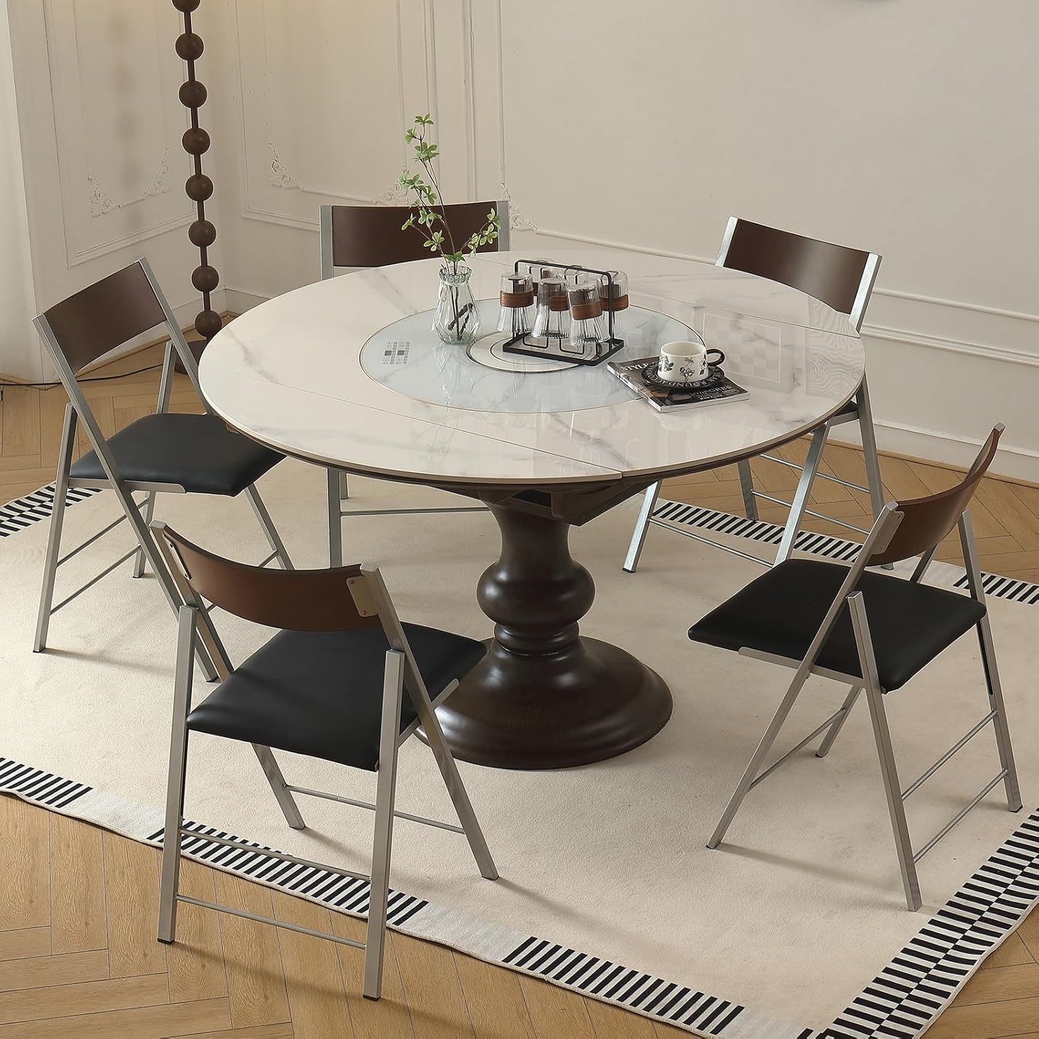 Folding Chairs with Cushion 2 Pack - Heavy Duty Steel Frame Foldable Dining Chairs, Waterproof Leather Indoor Outdoor Comfortable Folding Chairs for Home, Conference Rooms, Weddings, Events (Black) - Image 2